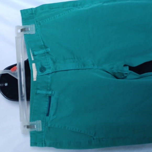 Anthropologie Relaxed Chino Womens sz 27 BlueGreen, rolled hem - Picture 2 of 5